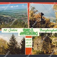 Einmalige Sonderpostkarte Bergbahn Bad Harzburg 50 Jahre 1979 / Stempel