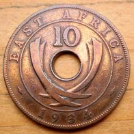 10 Cents 1934 Britisch Ost-Afrika