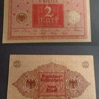 Banknote Deutsches Reich: Darlehnenskassenschein 2 Mark 1920 - Fast Bankfrisch