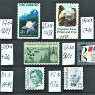 USA 1958/66/77/80/81/82/84 "7er Lot Marken Mi. siehe Beschreib. Postfrisch * * & 2x *