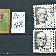 USA 1984 " Harry S. Truman Mi.1676 2 x Doppel ZD 2er Gestempelt ° US