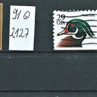 USA 1991 " Wood Duck Booklet-Ausgabe 3 x Mi.2127 Schwarz Ente Gestempelt ° US