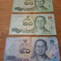 Thailand 2× 20 Baht + 1× 50 Baht Jahrgang unbekannt
