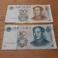 China 10 Yuan + 20 Yuan Jahrgang unbekannt