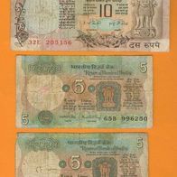 Indien Lot von 6 Banknoten Ansehen