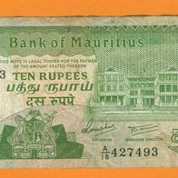 Banknote Mauritius 10 Rupien Bank of Mauritius