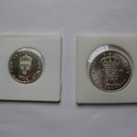 2 schwedische Kronen (SEK) u. 1 Krone Schweden