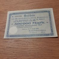 Gutschein der Reichsbahndirektion Hannover 500 000 Mark