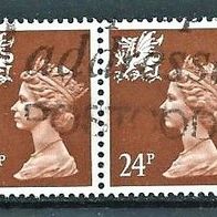 GB Wals 1989 /90 " Qu. Elisabeth II 2 Paare Mi 54 & 56 Freimarken Gestempelt ° UK