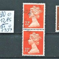 Großbritannien 1990/91 " Qu. Elisabeth II 2 Paare Mi 1285/1357 Freimarken Gestempelt