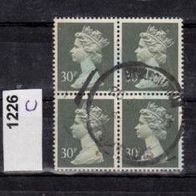 GB090 - Großbritannien - Mi. Nr. 1226-C - 4er Block - Königin Elizabeth II. o <