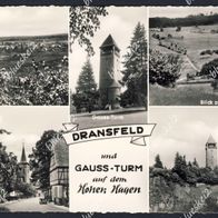 Ak Dransfeld und Gauss-Turm auf dem Hohen Hagen 1957