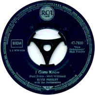 7"PRESLEY, Elvis · I Gotta Know (RAR 1960)
