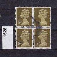 GB115 -Großbritannien- Mi. Nr. 1528 - 4er-Block - Königin Elizabeth II. o <