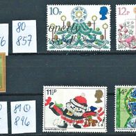 GB 1980/81" Weihnachten 4er Lot Mi 856/7 & 895/6 Gestempelt ° UK Großbritannien