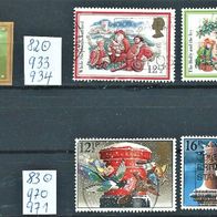 GB 1982/83" Weihnachten 4er Lot Mi 933/4 & 970/1 Gestempelt ° UK Großbritannien