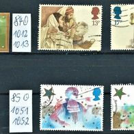 GB 1984/85" Weihnachten 4er Lot Mi 1012/3 & 1051/2 Gestempelt ° UK Großbritannien