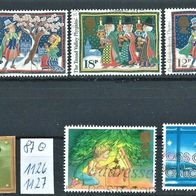 GB 1986/87 " Weihnachten 5er Lot Mi 1091/2/6 & 1126/7 Gestempelt ° UK Großbritannien