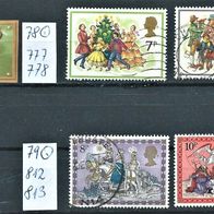 GB 1978/79 " Weihnachten 4er Lot Mi 777/78 & 812/13 Gestempelt ° UK Großbritannien