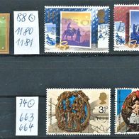 GB 1974/88 " Weihnachten 4er Lot Mi 663/64 & 1180/81 Gestempelt ° UK Großbritannien