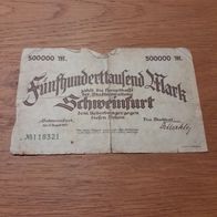 500 000 Mark Schweinfurt den 13. August 1923