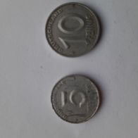 zwei DDR-Münzen Deutschland / DDR - 5 Pfennig 1950 (A), 10 Pfennig 1949 (A)