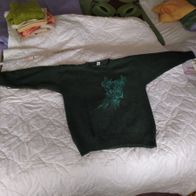 Langarm Pullover, grün mit Muster