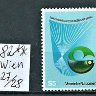 UN 1982 Wien " Unsere Umwelt Satz Mi. 27/28 Postfrisch * * UNO Vereinte Nationen