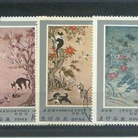 Nordkorea - Tiergemälde MiNr. 1802-04 kpl. gest. M€ 1,50 #1272