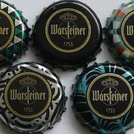 5 Warsteiner Art Collection 2013 Bier Brauerei Kronkorken Serie komplett set