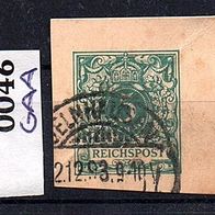 Dr036 Deutsches Reich Mi. Nr. 46 GAA Wertziffer (aus Ganzsachen) o <
