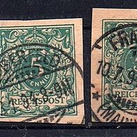 Dr037 Deutsches Reich Mi. Nr. 46 GAA -2fach- Wertziffer (aus Ganzsachen) o <