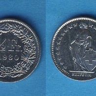 Schweiz 1/2 Franken 1980