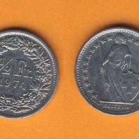 Schweiz 1/2 Franken 1974