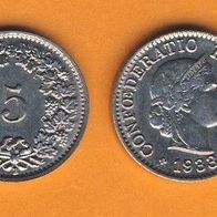 Schweiz 5 Rappen 1933 B