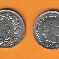 Schweiz 5 Rappen 1948 B