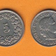 Schweiz 5 Rappen 1952 B