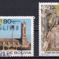 Bolivien, 1988, Papstbesuch, 2 Briefm., gest.