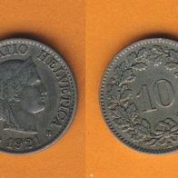 Schweiz 10 Rappen 1921 B