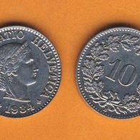 Schweiz 10 Rappen 1934 B