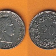 Schweiz 20 Rappen 1939 B