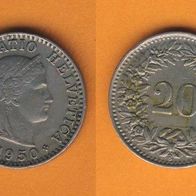 Schweiz 20 Rappen 1950 B