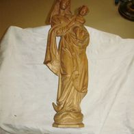 Madonna Holz stehend auf Mond mit Kind 52 cm