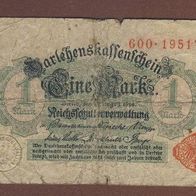 1 Mark Berlin.1914 Bankscheinummer 600 . 195177.