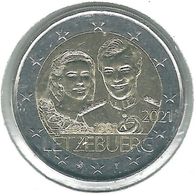 2 Euro Luxemburg 2021 " 40 Hochzeit. Grossh. Henri " Bankfrisch (Relief)