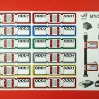 Cable Labels SATA Cable Labeling Sticker Stickerbogen Kabelsticker Kabellabels