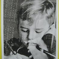 Postkarte - "Die Hausaufgabe" - Schule / Lehrer / Mathematik / SW / ungebraucht