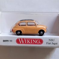 Wiking 1:87 NSU Fiat Jagst (Fiat 600) pastellgelb Faltdach geschlossen in OVP 0099 99