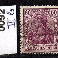 Dr083 Deutsches Reich Mi. Nr.92-IIb Germania o <