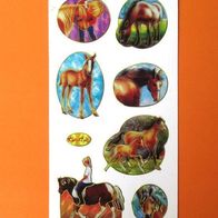 Kleiner Stickerbogen: 7 Glanz - Aufkleber Pferdefreunde Pferde Pony Sticker A